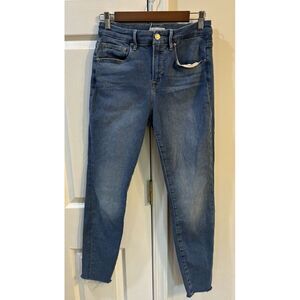 Good American Jeans Women's Sz 1/2‎ Skinny Fit Raw Hem *Read*